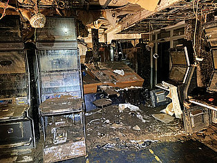 Gebäude und Spielautomaten nach Flutkatastrophe beschädigt